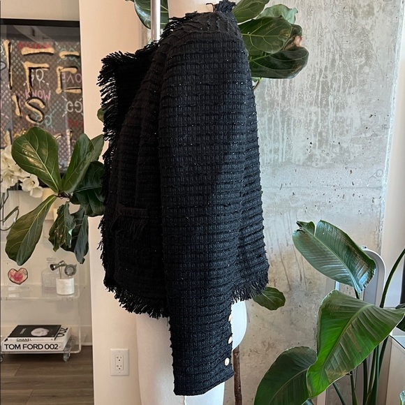 L'AGENCE Black Textured Women's Blazer - Picture 4 of 9